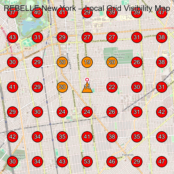 REBELLE New York GeoGrid visibility map for Health And Beauty Shop in None